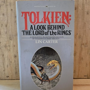 Tolkien: Una mirada detrás de El Señor de los Anillos // Lin Carter // 1975 // Libro de bolsillo vintage Fantasía Tierra Media