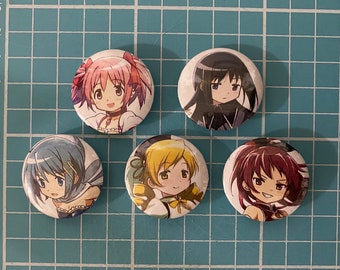 madoka magica character pins