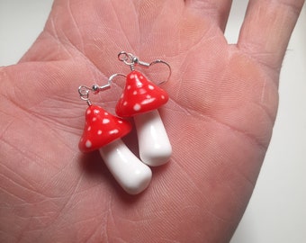 Amanita Mushroom Earrings, Toadstool Earrings