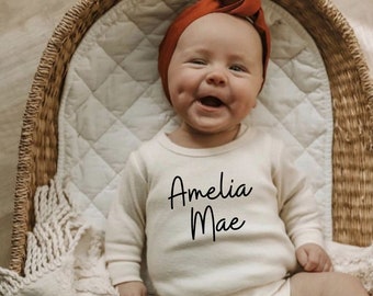 Personalized Last Name Onesie, Welcome Baby Baby Gift Set, Expecting Mom Gift, Name Reveal onesie, Custom Baby onesie, Baby outfit