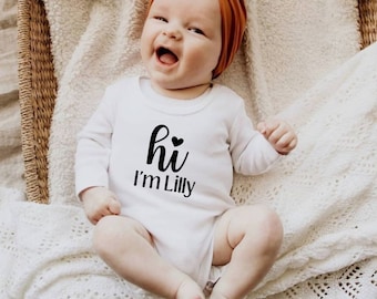 Personalized Last Name Onesie, Welcome Baby Baby Gift Set, Expecting Mom Gift, Name Reveal onesie, Custom Baby onesie, Baby outfit