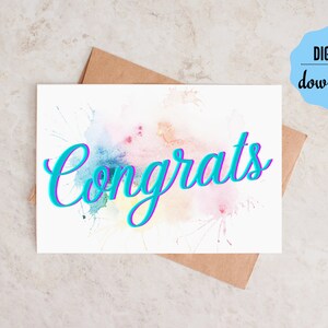 Tarjeta de felicitación imprimible con sobre, descarga digital instantánea, incluye plantilla de sobre, descarga instantánea en PDF.