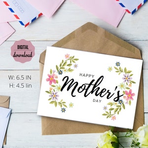 Muttertagskarte zum Ausdrucken | Muttertagskarte | Mutter-Tageskarte Download | Digitaler Download Mutter-Tageskarte | Sofort Download