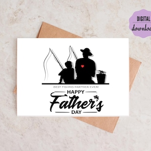 Tarjeta imprimible del Día del Padre con sobre, descarga digital instantánea, incluye plantilla de sobre, descarga instantánea en PDF.