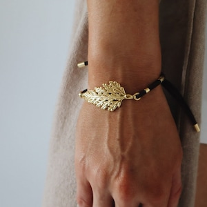 Fern Leaf with Vegetable Suede Bracelet