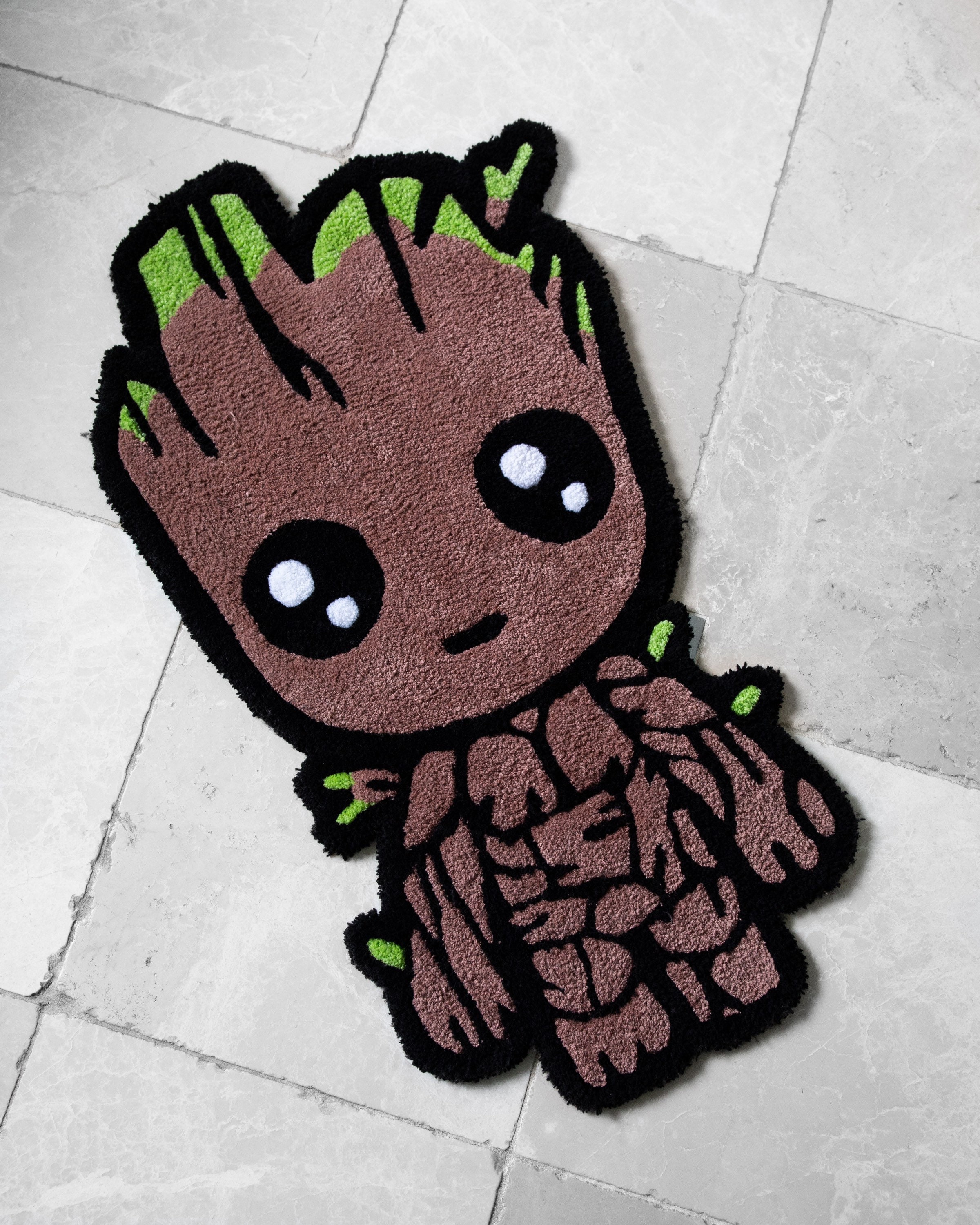 Marvel Tufted Rug Handmade Tufted Custom Rug Groot - Etsy
