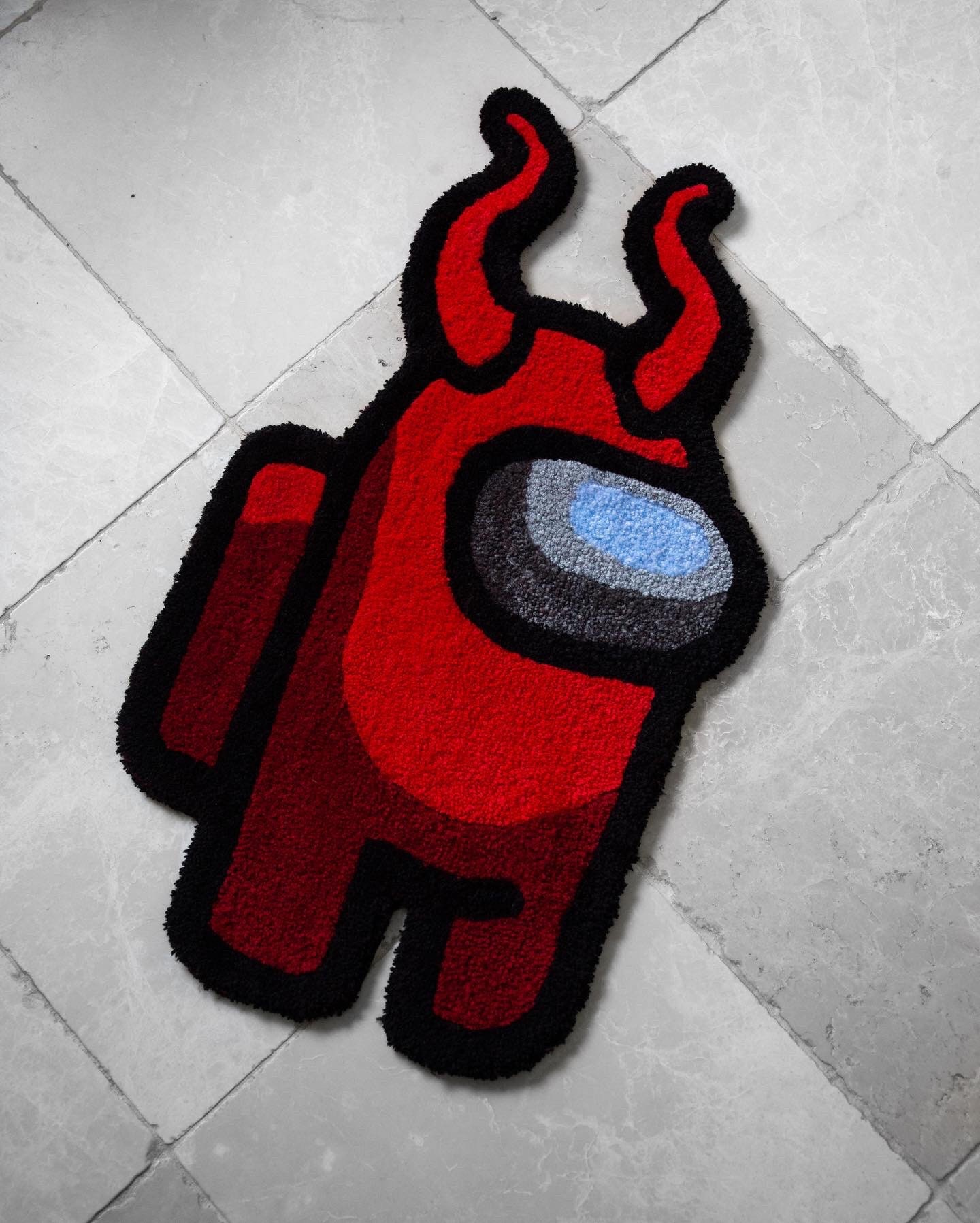 Red Among Us Rug | Handmade Tufted | Among Us Rug | Custom Rug - Etsy