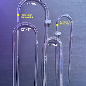 Enrejado plano transparente de 10/12/16 pulgadas, aro en U, transparente