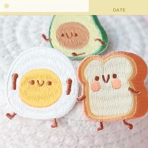 Breakfast Foodie Embroidery Iron-on Patch | Avocado Egg Toast