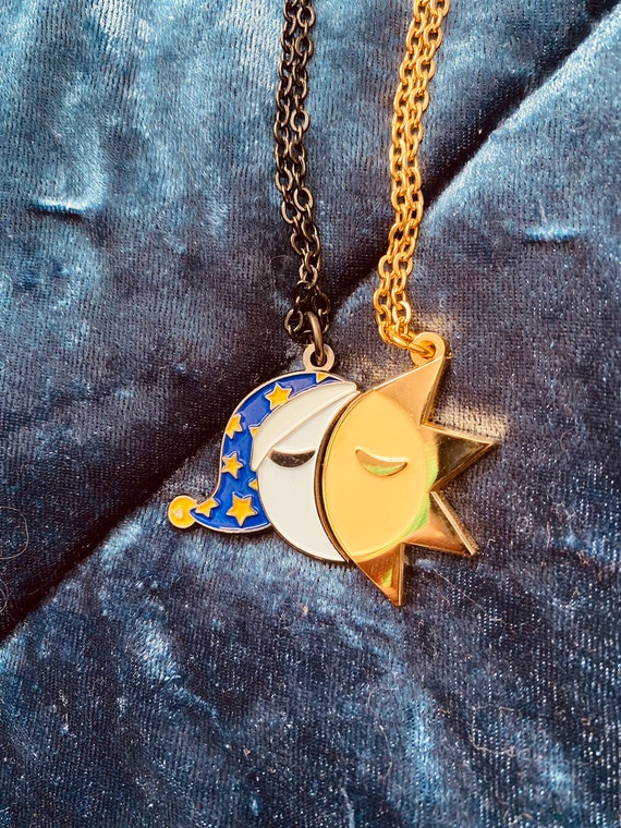 Stylized Sun and Moon Necklace Stylized Sun and Moon Necklace