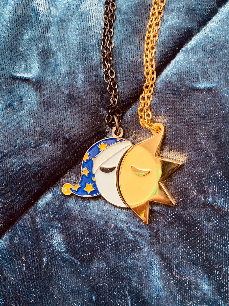 Sun and Moon Friendship Necklace Etsy