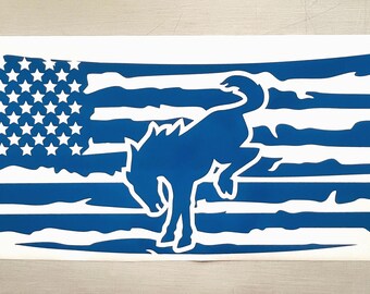 thumbnail image 2 of Distressed American Flag Hood Decal For 2021+ Ford Bronco Sport – Vinyl Body Graphic With Install Kit 2 of 6