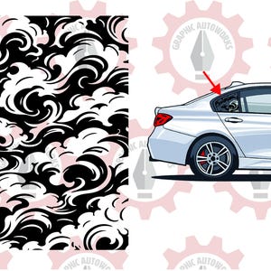 Universal Rear Quarter Panel Window - Smoke Clouds Decal Vinyl Sticker