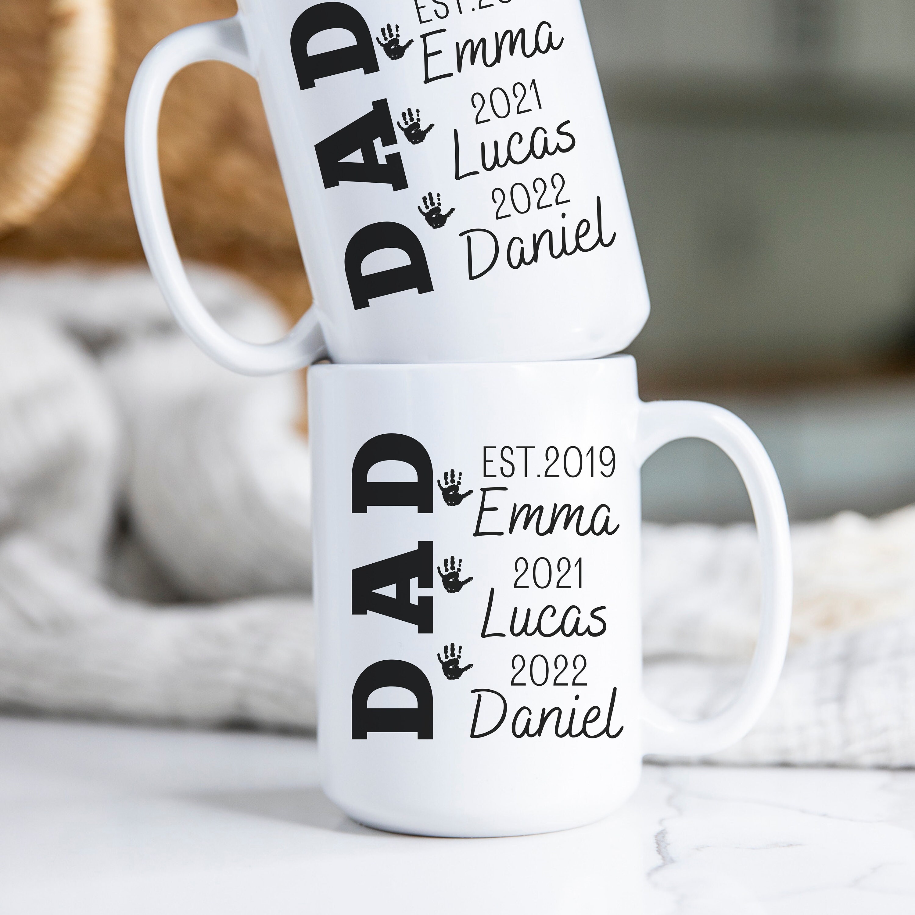 Personalized Dad Mug With Kids Names and Years Personalized Mugs for ...