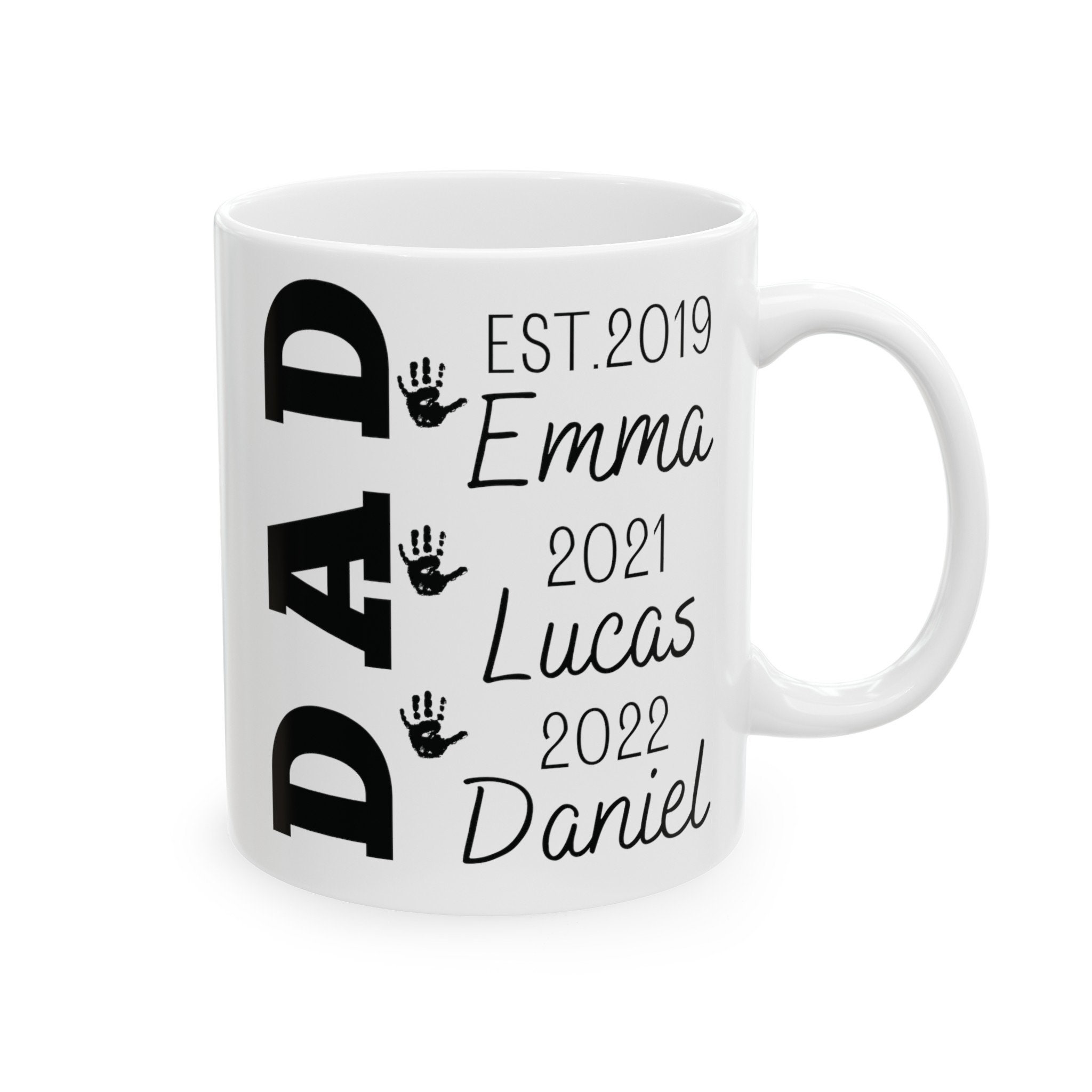 Personalized Dad Mug With Kids Names and Years Personalized Mugs for ...
