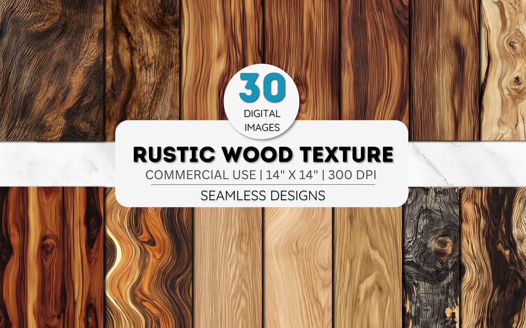 Seamless Rustic Wood Texture Digital Paper, Natural Wooden Background ...