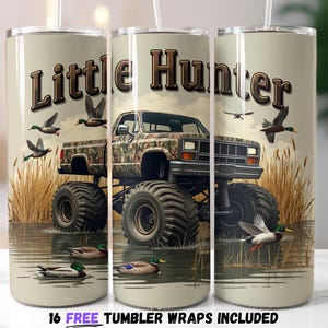 Kleiner Jäger Camo LKW Tumbler Wrap | Monstertruck & Enten jagen Sublimation PNG | Country Boy Wasservögel Digitaler Download