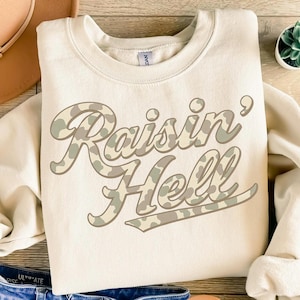 Raisin 'Hell PNG, Camo Country Western Phrase Clipart, Süddeutsche Spruch Digital Download, transparenter Hintergrund zum Basteln und mehr