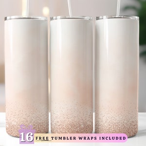 Orange Ombre Glitter Tumbler Wrap PNG, Glitter 20oz Skinny Tumbler Design Sublimation Download, Gold Tumbler Wrap Background