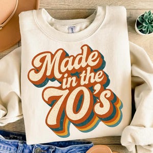Made in the 70s PNG - Retro Vintage Sublimationsdesign - 70er Jahre Geburtstag Shirt Clipart, Groovy Schriftgrafik, Instant Download