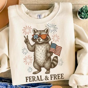 Wilde en gratis wasbeer PNG, 4 juli sublimatie ontwerp, patriottische dieren clipart, grappige Amerikaanse wasbeer afbeelding, Independence Day png