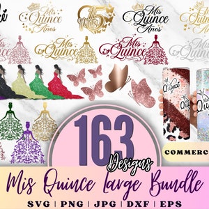 Mis Quince MEGA Bundle, Mis Quince Anos Svg, Mis Quince Jpeg, Quinceanera Svg, Mis Quince Anos Png, Quinceañera Cut Files, Latina Cumpleanos