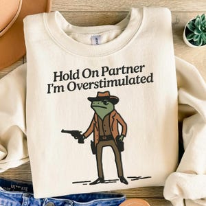 Ich bin überreizt, Cowboy Frosch Sublimationsdesign, lustige Retro Western Frosch Clipart, digitaler Download