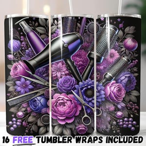 Hair Stylist Tools Tumbler Wrap | Cosmetologie-sublimatieontwerp, Hair Boss Tumbler Wrap-sjabloon, kapper, kapsalon, png