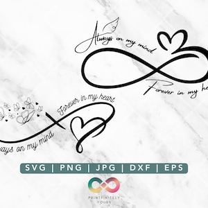 Always On My Mind svg バンドル、メモリアル Svg、In Memory Svg、In Loving Memory Svg、葬儀 Svg、デザイン Svg、シャツ Svg、お悔やみ Svg
