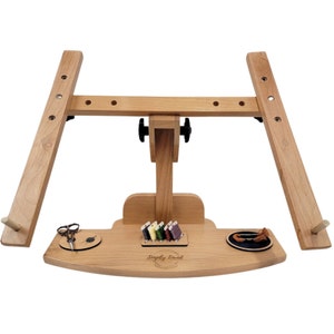 Cross Stitch Table and Lap Stand, Needlework Wood Stand , Adjustable Embroidery Hoop Holder, Needlepoint frame stand
