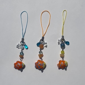 Ceramic Fish Phone Charm / Bag Charm / Keychain