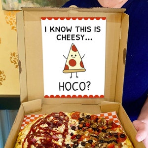 Idea de propuesta de Hoco imprimible &quot;Sé que esto es cursi... ¿Hoco?&quot; DESCARGA INSTANTE idea de cartel de pizza de propuesta de regreso a casa
