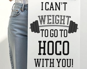 Gewichtheffen Hoco-aanbeveling Ja "Ik kan niet wegen om met je mee te gaan naar de hoco!" eenvoudige ideeën voor antwoorden op sportschoolaanbiedingen