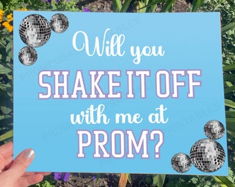 Promposal "Wil je het met mij afschudden op het schoolbal?" Swiftie prom voorstel Eras Tour promposal ideeën