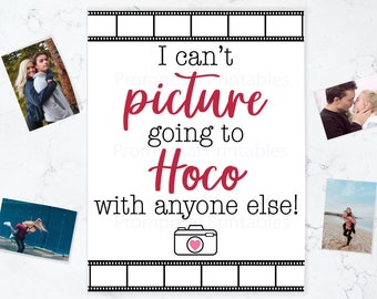 Idee voor thuiskomstfoto: "Ik kan me niet voorstellen dat ik met iemand anders naar Hoco ga!" DIRECT DOWNLOAD afdrukbaar idee poster poster