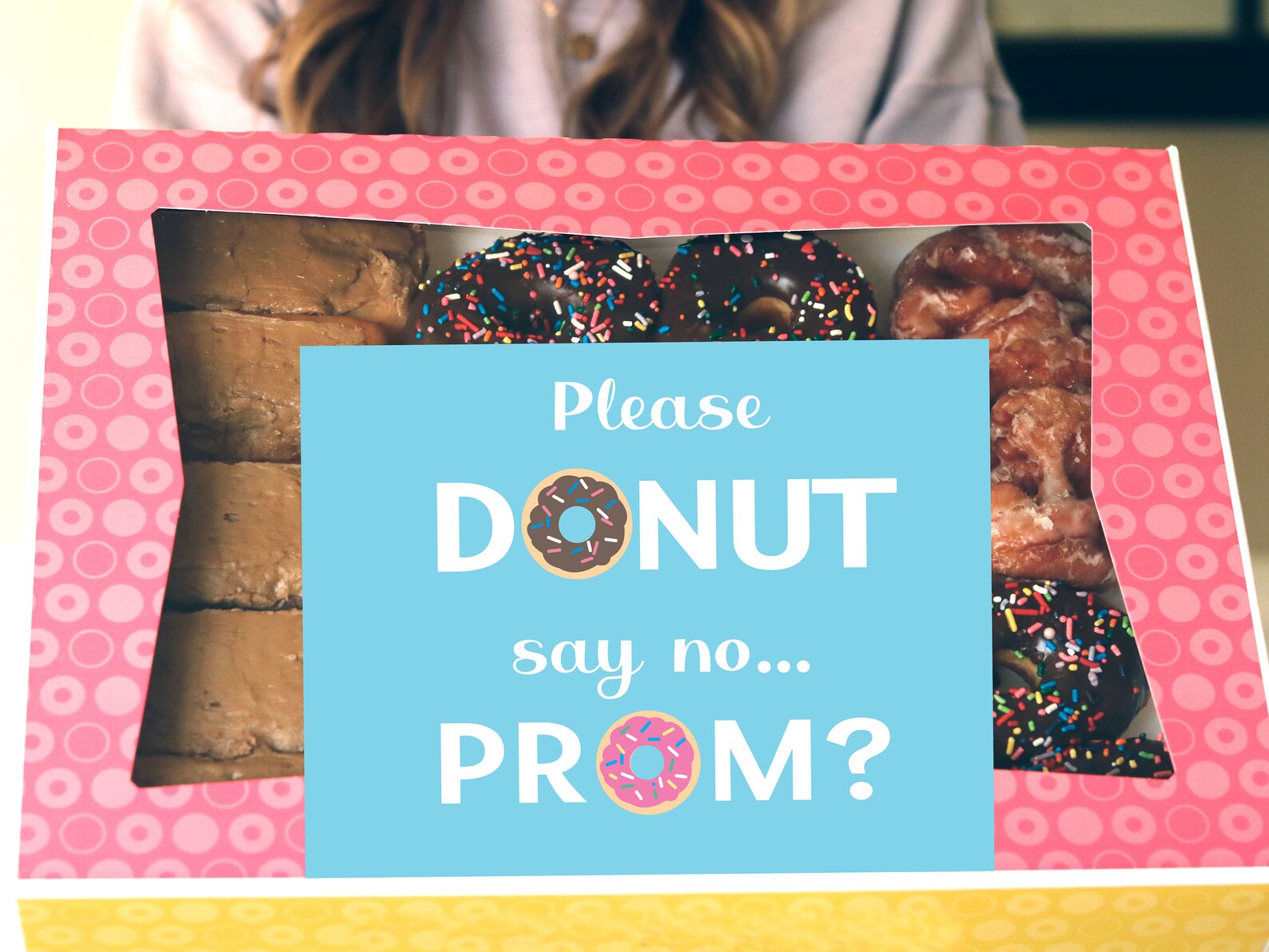 Donut Prom Proposal Idea Printable please Donut Say Etsy