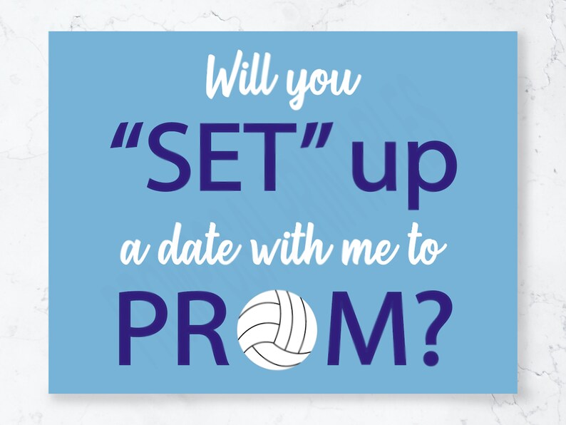 Volleyball Promposal Ask Idea Printable will You Set up Etsy