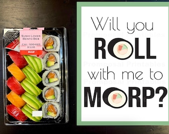 Morp-promotie-idee "Ga je met mij mee naar Morp?" INSTANT DOWNLOAD eenvoudig dansvoorstel sushi poster idee