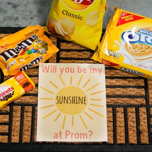 Prom Ask Imprimible &quot;¿Serás mi sol en el baile de graduación?&quot; DESCARGA INSTANTE idea de propuesta de cartel idea de baile amarillo