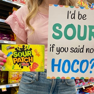 Sour Homecoming Proposal Idea &quot;I&#39;d be sour if you said no.. hoco?&quot; INSTANT DOWNLOAD simple promposal dance poster idea