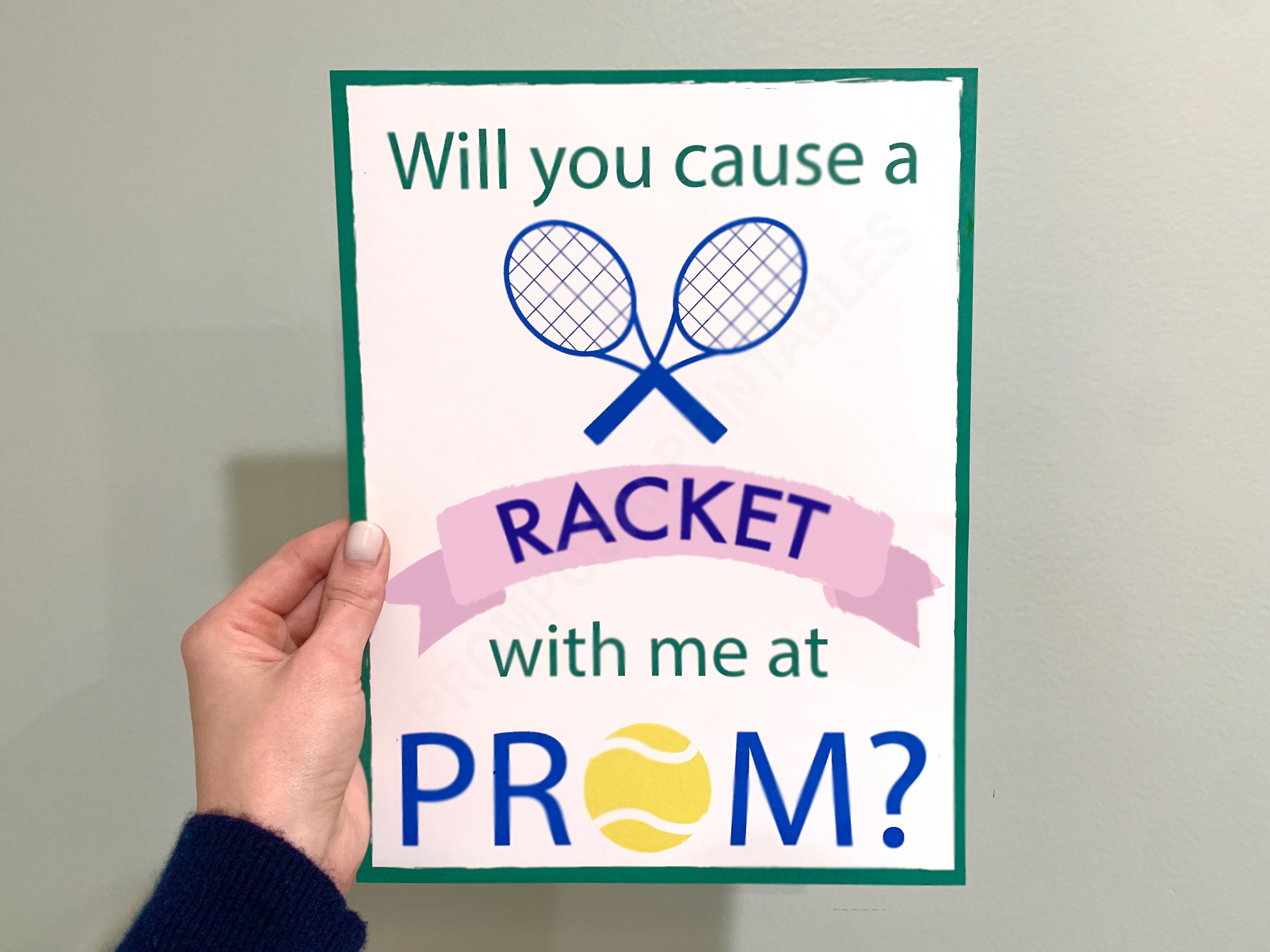 Tennis Promposal Idea Printable will You Cause a Racket - Etsy