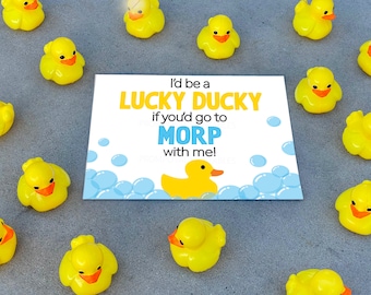 Promposal Ideas "Ik zou een gelukkige eend zijn als je met mij naar MORP zou gaan" INSTANT DOWNLOAD rubber duck voorstel poster idee