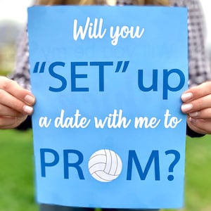 Volleyball Promposal Ask Idea Printable &quot;Will you set up a date with me to prom?&quot; INSTANT DOWNLOAD simple prom proposal dance poster idea