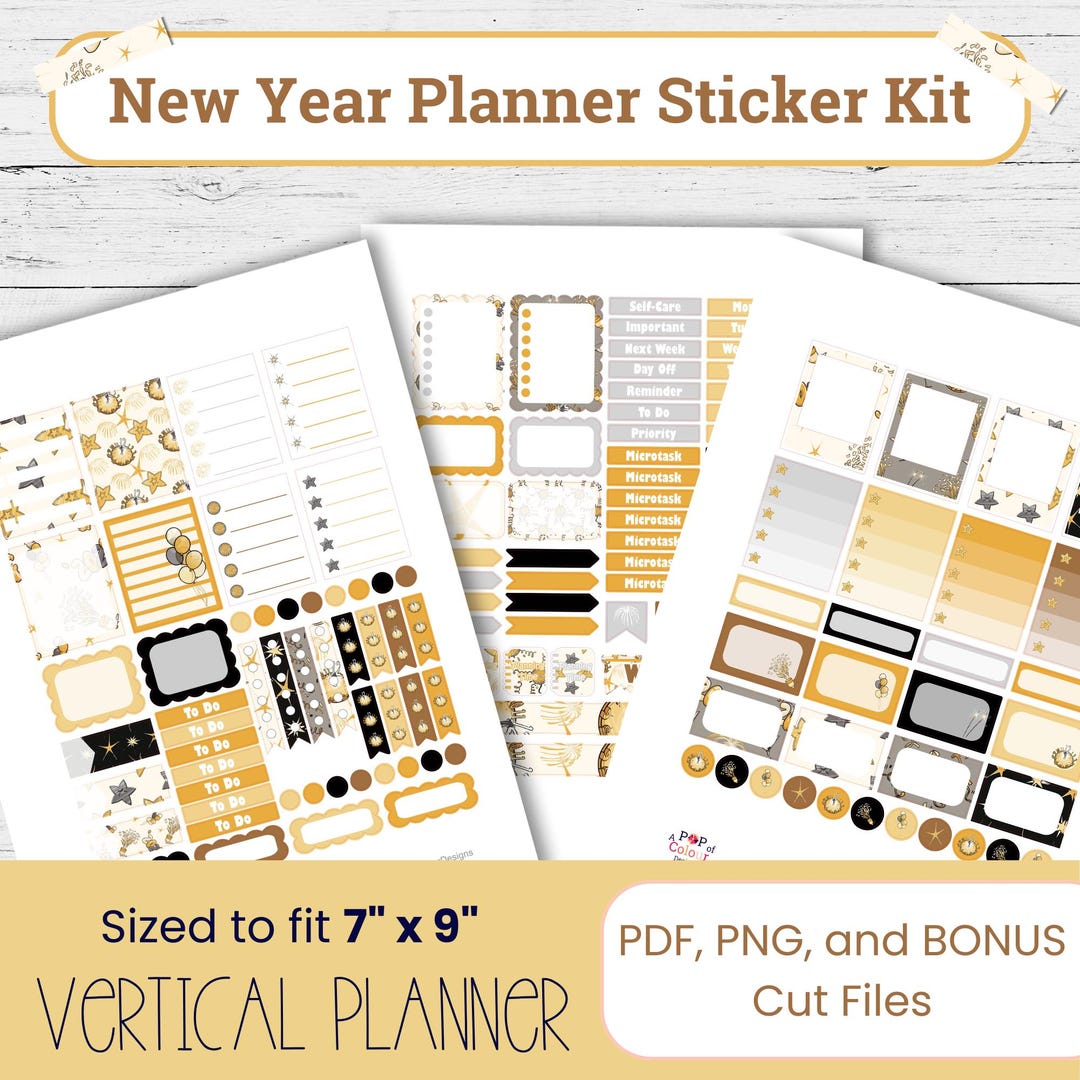 New Year Sticker Kit I 2025 Stickers for Planner | New Year Sticker ...