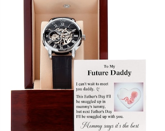 Father's Day Gift Watch, Men Openwork Leather Band Watch, To My Great Dad Gift from Daughter/Son, Best Dad Gift, Gifts of Love from Wife