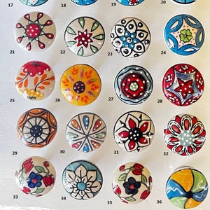 Select Any Cabinet Ceramic Knobs | Colorful Designs | Drawer Closet Dresser Wardrobe Furniture Door KITCHEN knobs | Nuts & Bolts Included