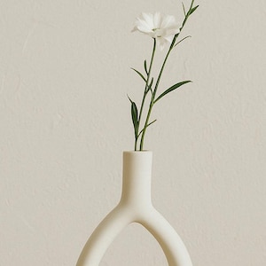 White Matt finish 8 inch Ceramic Vase – Handmade Pottery for Boho Home Decor