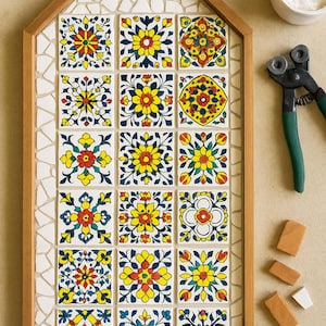 Assorted  Talavera Ceramic Tiles - 4x4 Inch Hand Painted Floral Wall Decor