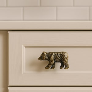 Iron Bear 10 Knob Handmade | Rustic Dresser Pull | Unique Cabinet Hardware for Home Decor