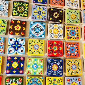 Hand-Painted Talavera Tile: Yellow Floral Ceramic Wall Decor, 4x4